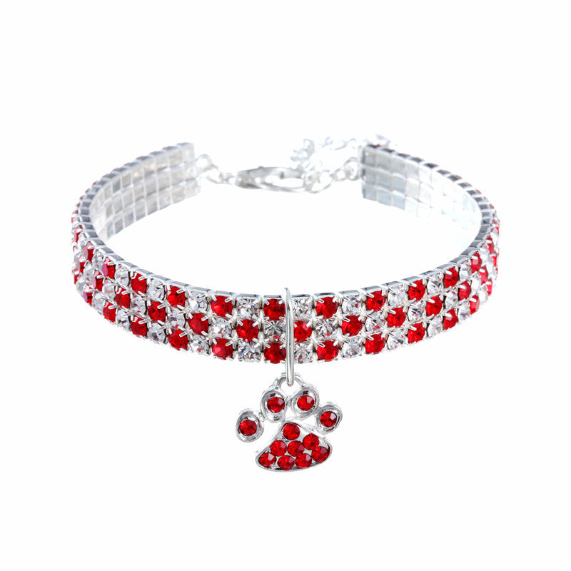 Diamond Mixed Color Elastic Pet Collar for Dogs & Cats