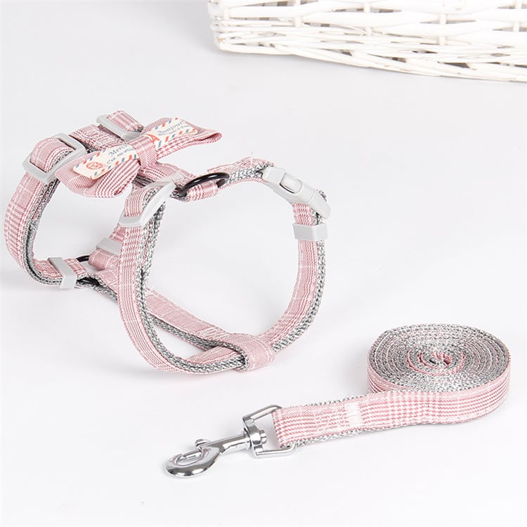 Simple Lattice Bow Design Pet Leash