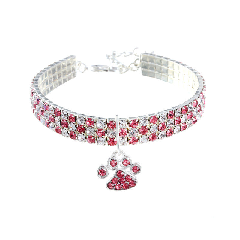 Diamond Mixed Color Elastic Pet Collar for Dogs & Cats