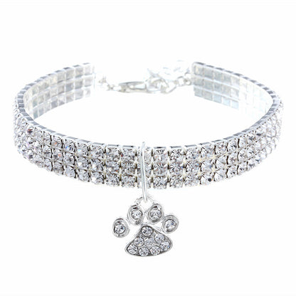Diamond Mixed Color Elastic Pet Collar for Dogs & Cats