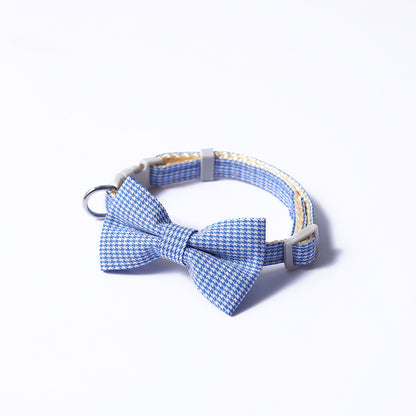 Houndstooth Design Bow Pet Collar