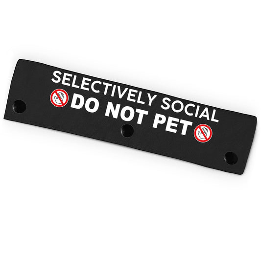 Selectively Social Do Not Pet Pet Leash for Dogs Funny Dog Leash Wrap for Pet Dog Lovers Owners Gift (Black)