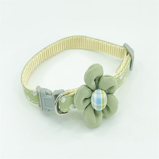 Cute Cartoon Flower Polka Dot Pet Collar