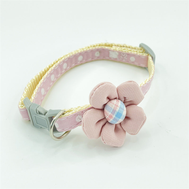 Cute Cartoon Flower Polka Dot Pet Collar