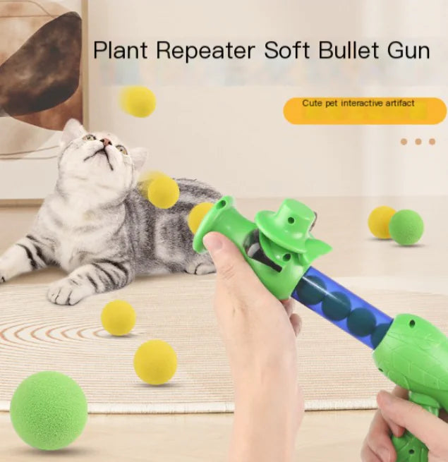 Silent Pea Launcher Interactive Toy for Pets