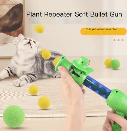 Silent Pea Launcher Interactive Toy for Pets