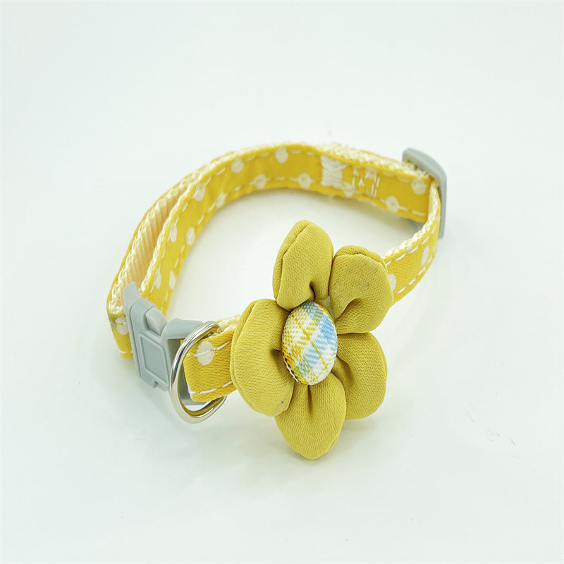 Cute Cartoon Flower Polka Dot Pet Collar
