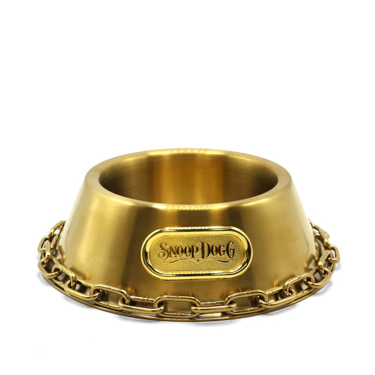 Snoop Doggies Doggs Deluxe Off The Chain Pet Bowl Gold