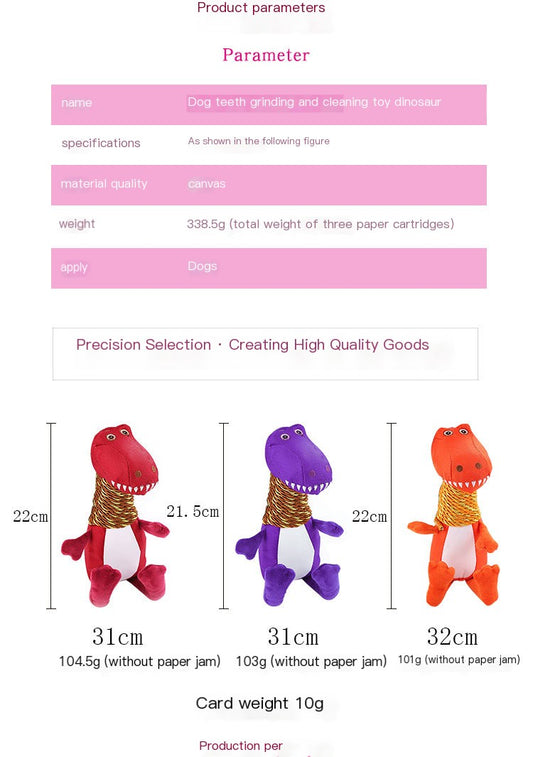 Dinosaur Soft Toy with Sound and Chew Features