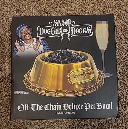 Snoop Doggies Doggs Deluxe Off The Chain Pet Bowl Gold