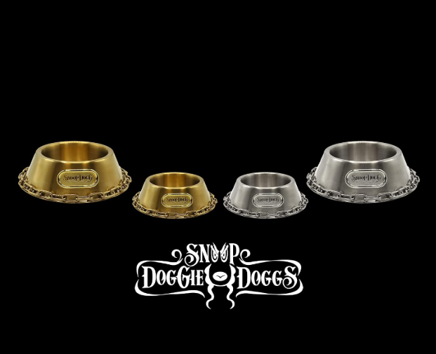 Snoop Doggies Doggs Deluxe Off The Chain Pet Bowl Gold