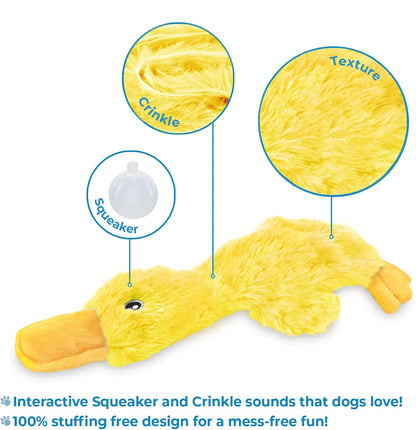 Crinkle Duck Dog Soft Toy with Squeaker